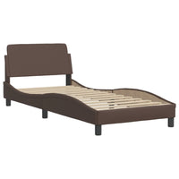 Letto con Materasso Dover Marrone 90x190 cm in Similpelle 3208319