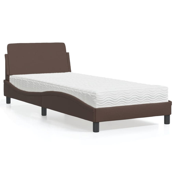 Letto con Materasso Dover Marrone 90x190 cm in Similpelle 3208319