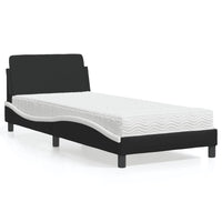 Letto con Materasso Dover Nero e Bianco 90x190 cm in Similpelle 3208322