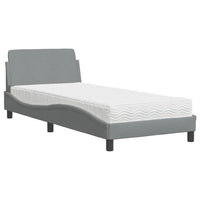 Letto con Materasso Dover Grigio Chiaro 90x200 cm in Tessuto 3208324