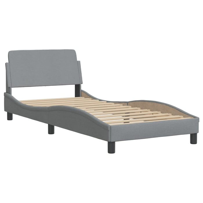 Letto con Materasso Dover Grigio Chiaro 90x200 cm in Tessuto 3208324
