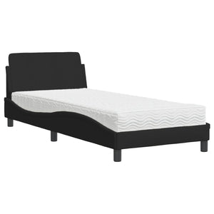 Letto con Materasso Dover Nero 90x200 cm in Tessuto 3208326