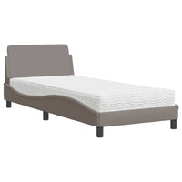 Letto con Materasso Dover Tortora 90x200 cm in Tessuto 3208328