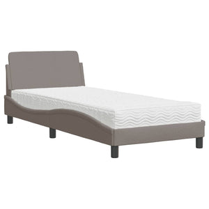 Letto con Materasso Dover Tortora 90x200 cm in Tessuto 3208328