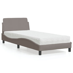 Letto con Materasso Dover Tortora 90x200 cm in Tessuto 3208328