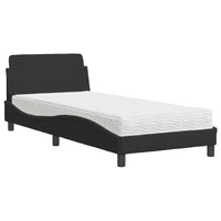 Letto con Materasso Nero 90x200 cm in Velluto