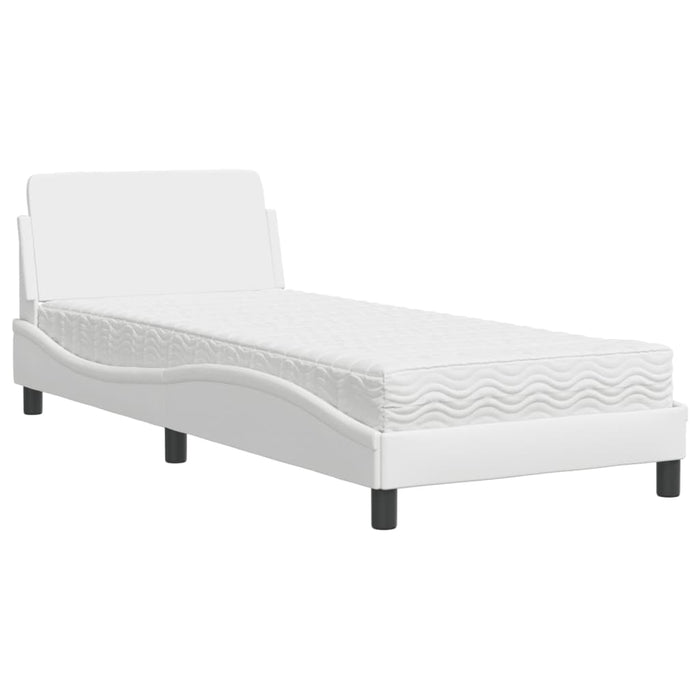 Letto con Materasso Dover Bianco 90x200 cm in Similpelle 3208338