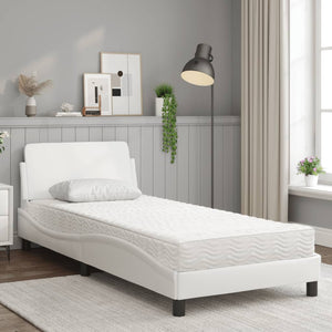 Letto con Materasso Dover Bianco 90x200 cm in Similpelle 3208338