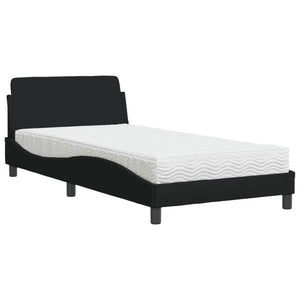 Letto con Materasso Dover Nero 100x200 cm in Tessuto 3208346