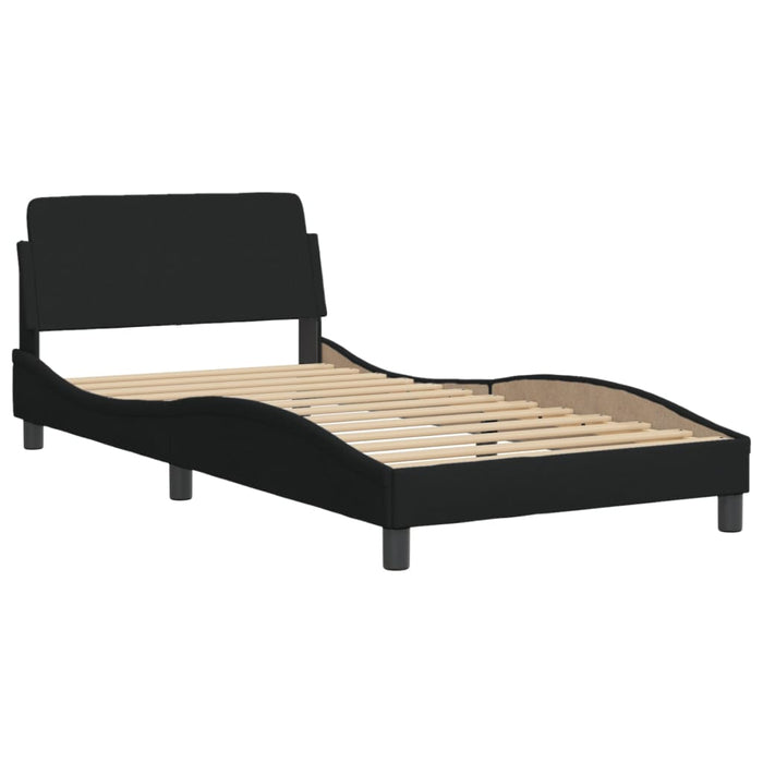 Letto con Materasso Dover Nero 100x200 cm in Tessuto 3208346