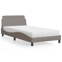 Letto con Materasso Dover Tortora 100x200 cm in Tessuto 3208348