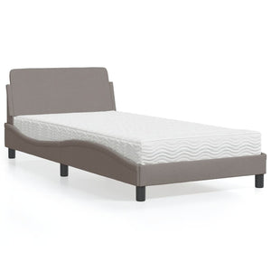 Letto con Materasso Dover Tortora 100x200 cm in Tessuto 3208348