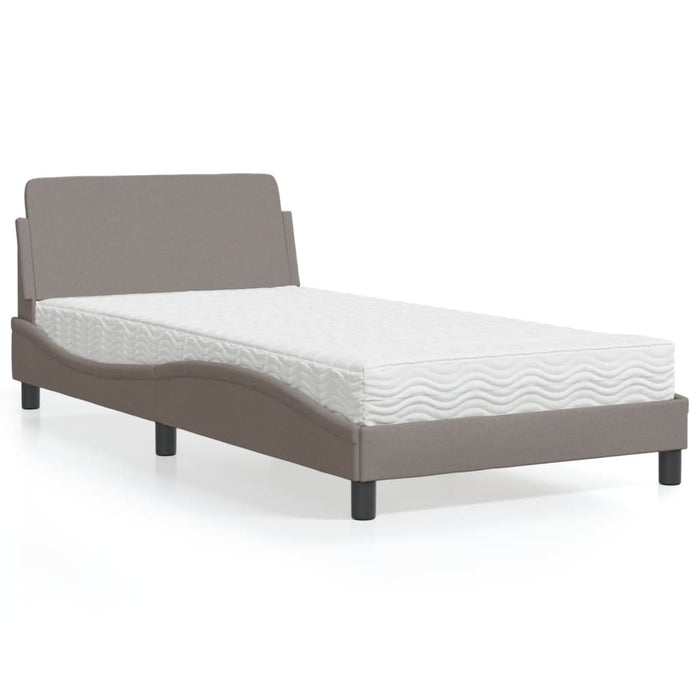 Letto con Materasso Dover Tortora 100x200 cm in Tessuto 3208348