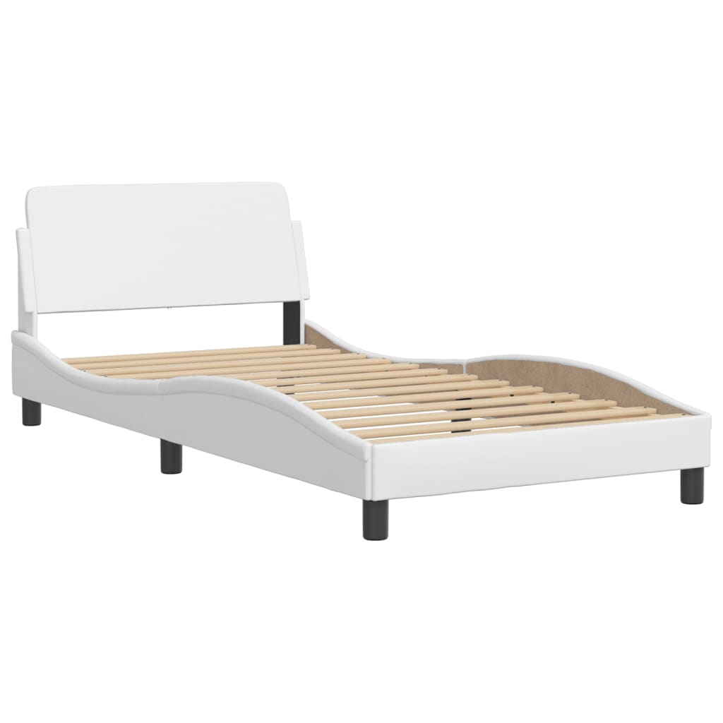 Letto con Materasso Dover Bianco 100x200 cm in Similpelle 3208358