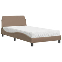 Letto con Materasso Dover Cappuccino 100x200cm Similpelle 3208361