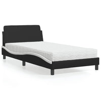 Letto con Materasso Dover Nero e Bianco 100x200 cm in Similpelle 3208362