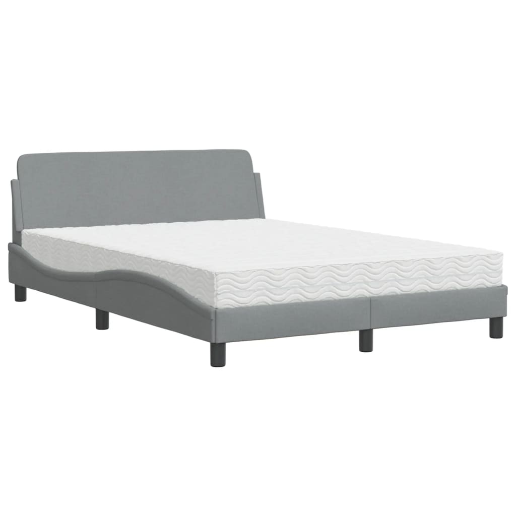 Letto con Materasso Dover Grigio Chiaro 120x200cm Tessuto 3208364