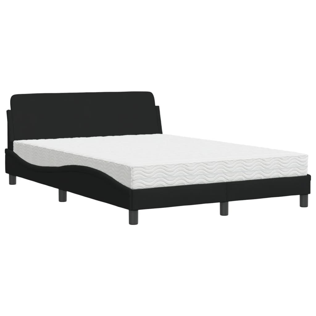 Letto con Materasso Dover Nero 120x200 cm in Tessuto 3208366