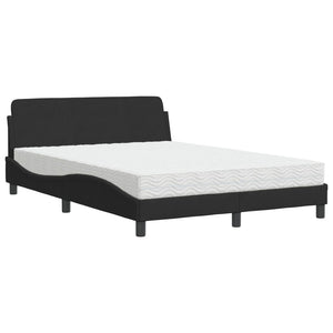 Letto con Materasso Dover Nero 120x200 cm in Velluto 3208373