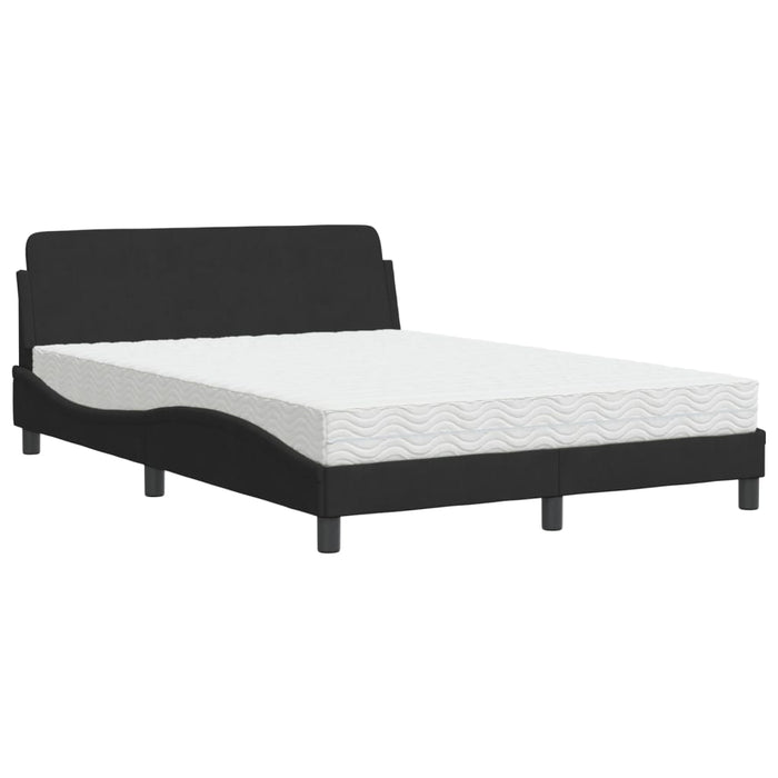 Letto con Materasso Dover Nero 120x200 cm in Velluto 3208373