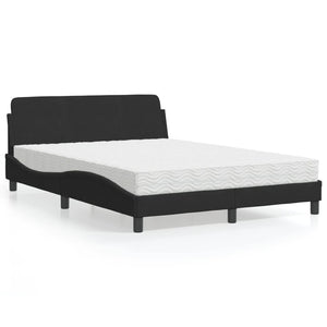 Letto con Materasso Dover Nero 120x200 cm in Velluto 3208373