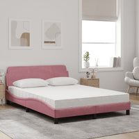 Letto con Materasso Rosa 120x200 cm in Velluto