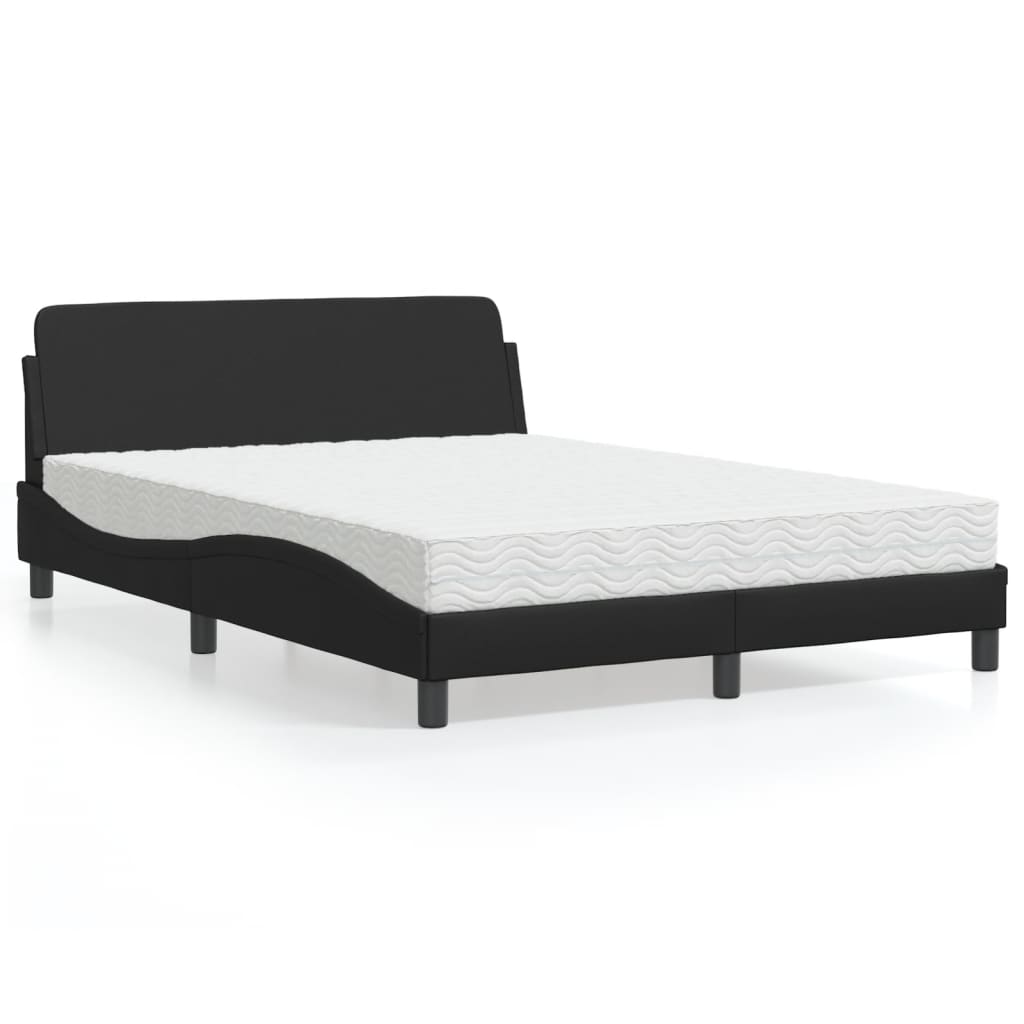 Letto con Materasso Dover Nero 120x200 cm in Similpelle 3208377