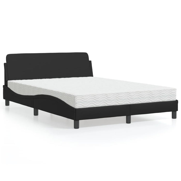 Letto con Materasso Dover Nero 120x200 cm in Similpelle 3208377