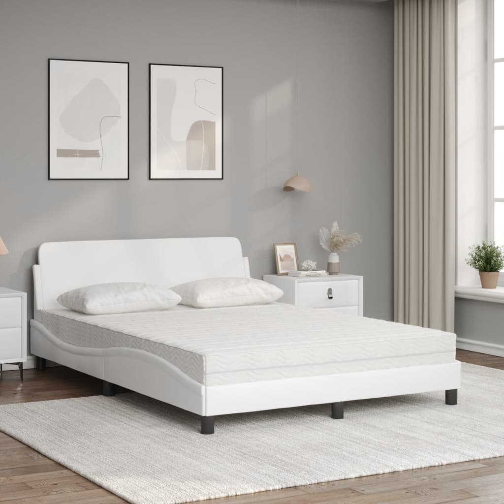 Letto con Materasso Dover Bianco 120x200 cm in Similpelle 3208378