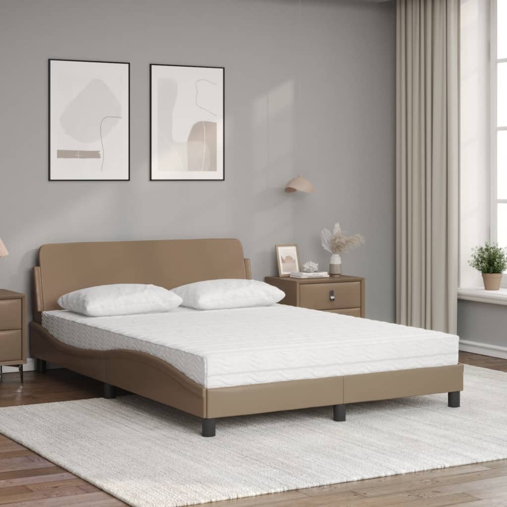 Letto con Materasso Dover Cappuccino 120x200cm Similpelle 3208381