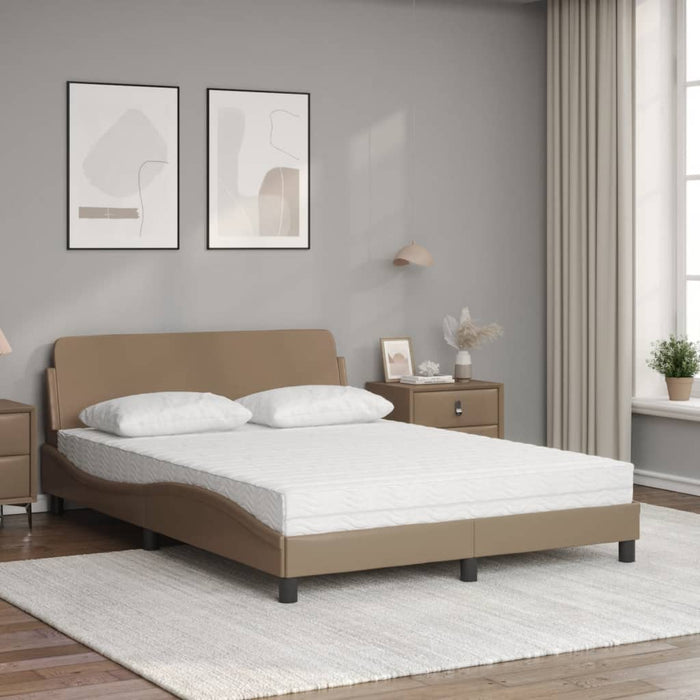 Letto con Materasso Dover Cappuccino 120x200cm Similpelle 3208381