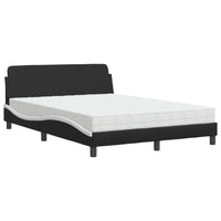Letto con Materasso Dover Nero e Bianco 120x200 cm in Similpelle 3208382