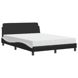 Letto con Materasso Dover Nero e Bianco 120x200 cm in Similpelle 3208382