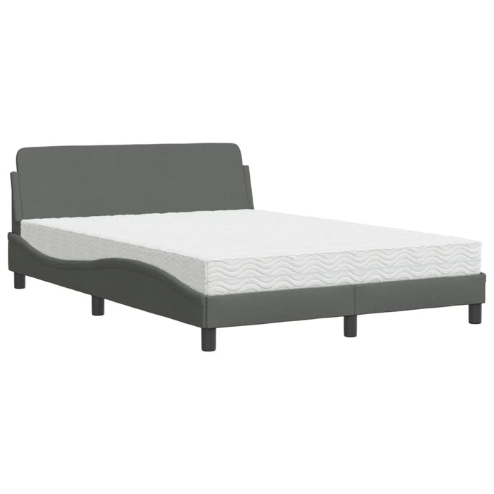 Letto con Materasso Dover Grigio Scuro 140x190 cm Tessuto 3208385