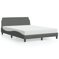 Letto con Materasso Dover Grigio Scuro 140x190 cm Tessuto 3208385