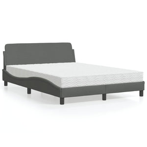 Letto con Materasso Dover Grigio Scuro 140x190 cm Tessuto 3208385