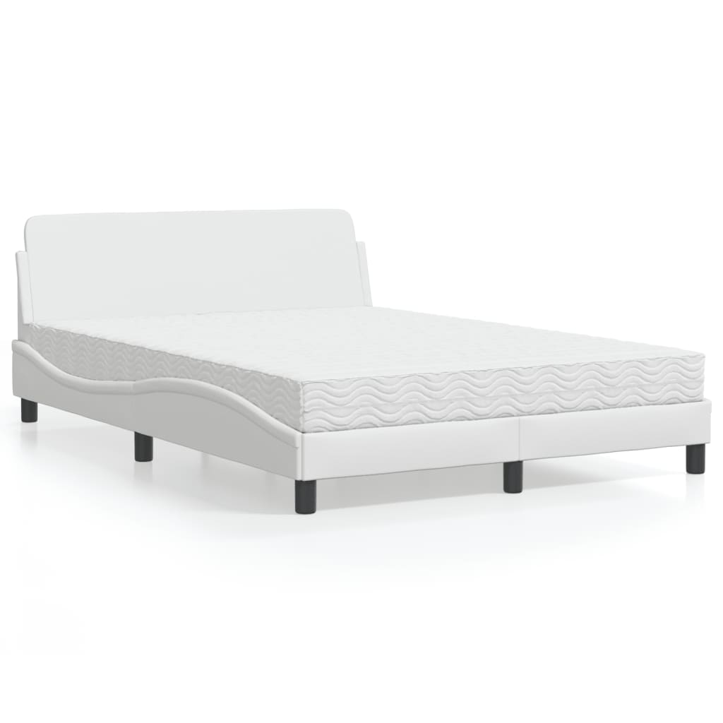 Letto con Materasso Dover Bianco 140x190 cm in Similpelle 3208398