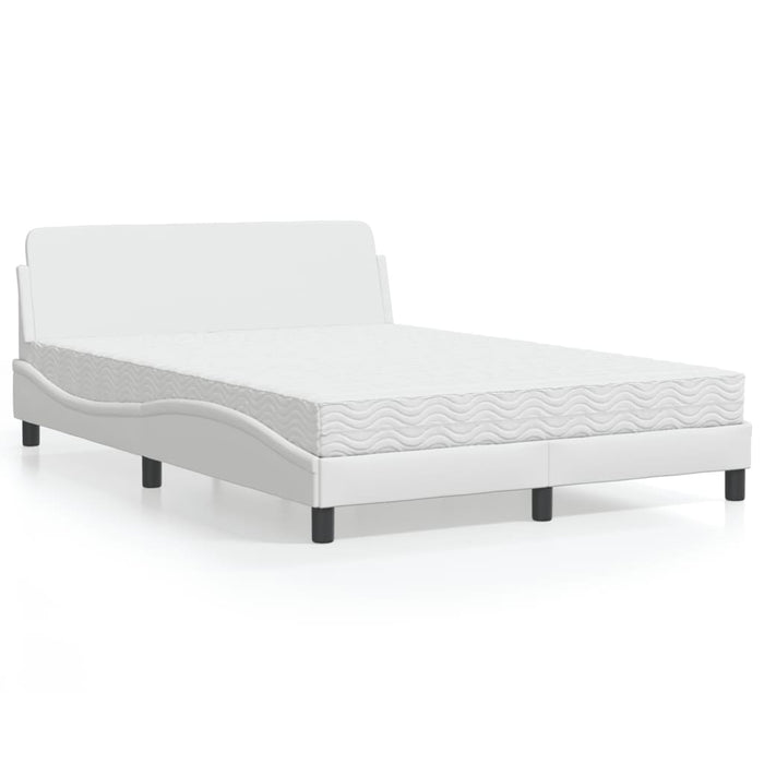 Letto con Materasso Dover Bianco 140x190 cm in Similpelle 3208398
