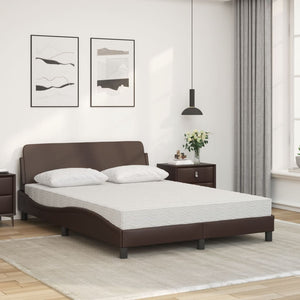 Letto con Materasso Dover Marrone 140x190cm in Similpelle 3208399