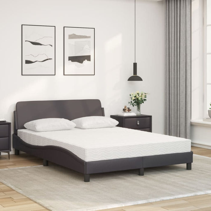 Letto con Materasso Dover Grigio 140x190 cm in Similpelle 3208400