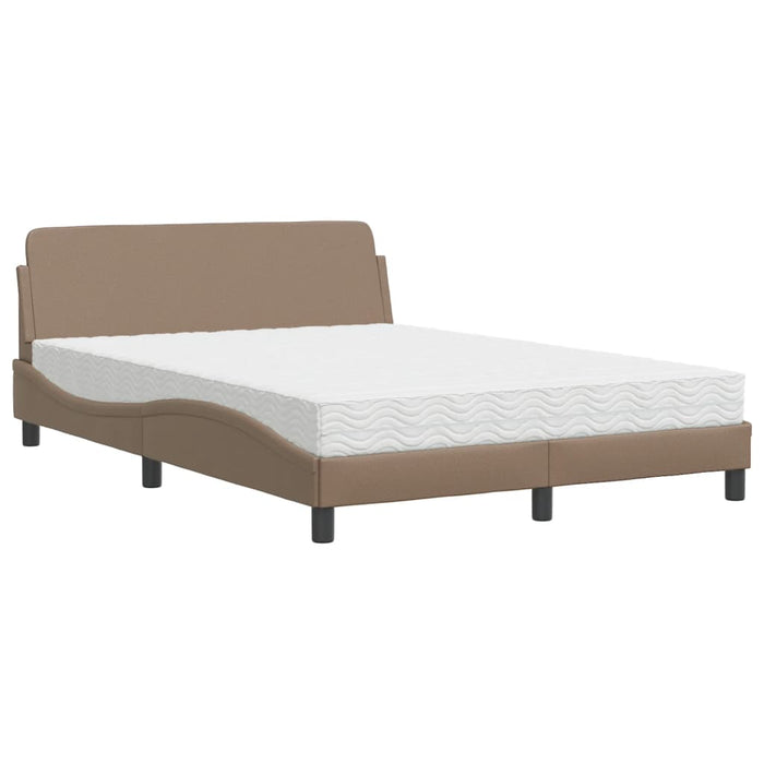 Letto con Materasso Dover Cappuccino 140x190cm Similpelle 3208401