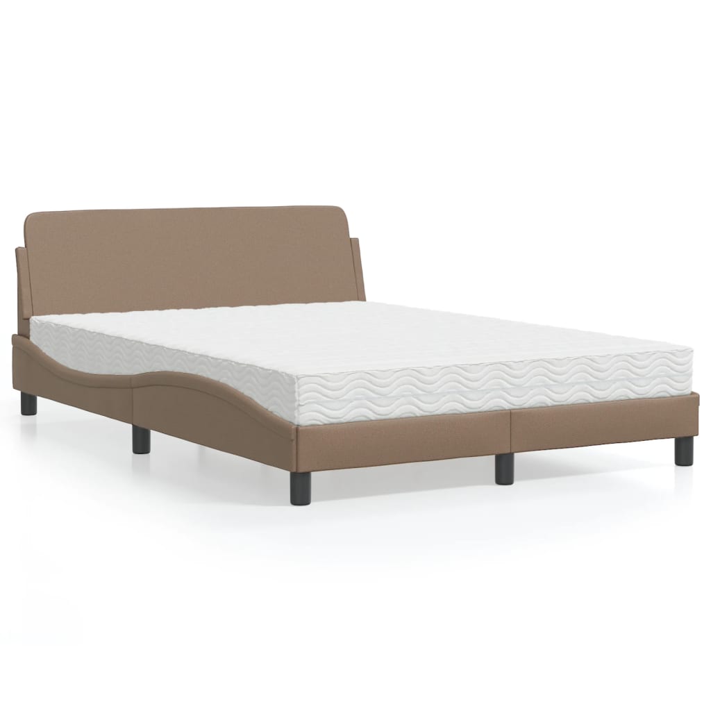 Letto con Materasso Dover Cappuccino 140x190cm Similpelle 3208401