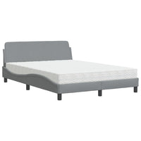 Letto con Materasso Dover Grigio Chiaro 140x200cm Tessuto 3208404