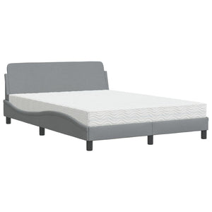 Letto con Materasso Dover Grigio Chiaro 140x200cm Tessuto 3208404