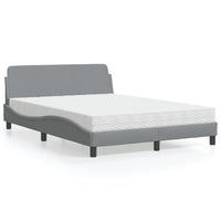Letto con Materasso Dover Grigio Chiaro 140x200cm Tessuto 3208404
