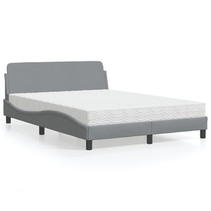 Letto con Materasso Dover Grigio Chiaro 140x200cm Tessuto 3208404