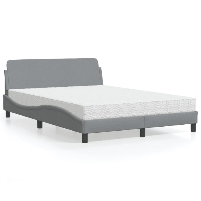 Letto con Materasso Dover Grigio Chiaro 140x200cm Tessuto 3208404