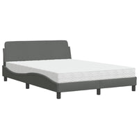 Letto con Materasso Dover Grigio Scuro 140x200cm Tessuto 3208405