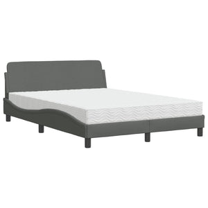 Letto con Materasso Dover Grigio Scuro 140x200cm Tessuto 3208405