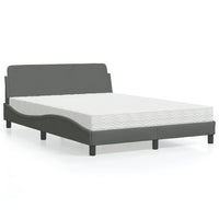 Letto con Materasso Dover Grigio Scuro 140x200cm Tessuto 3208405
